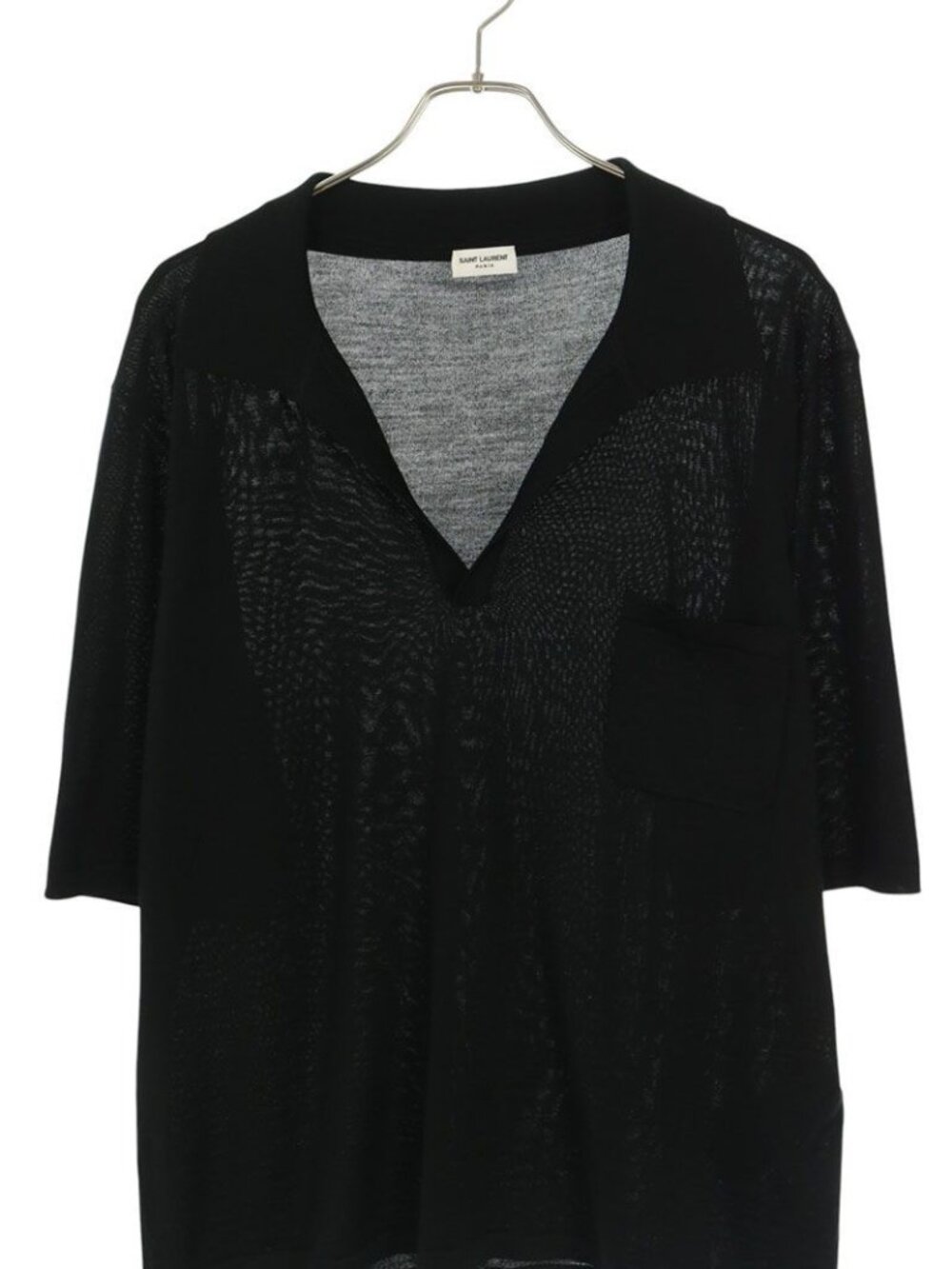 Saint Laurent Paris Cassandra Wool Short Sleeve Polo Shirt XXL